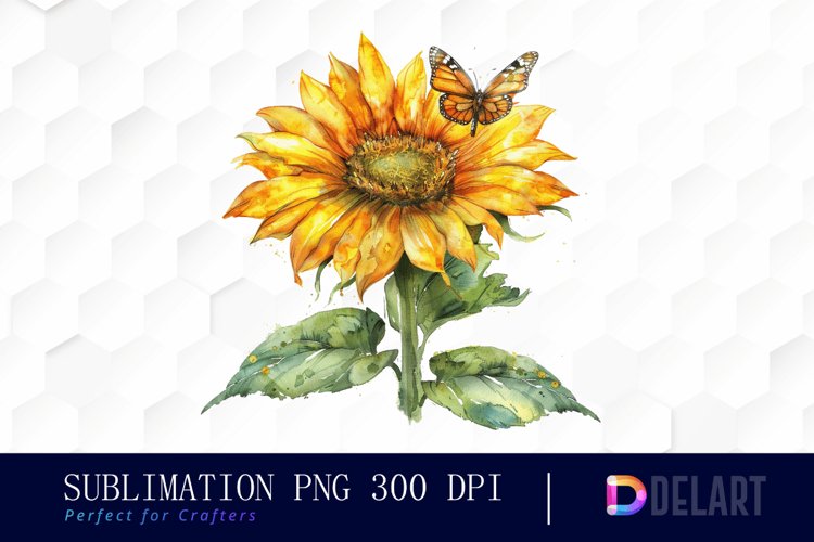 Watercolor Sunflower Clipart Image 6