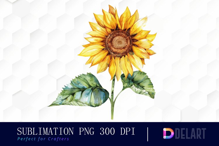 Sunflower With Butterfly Illustration Clipart