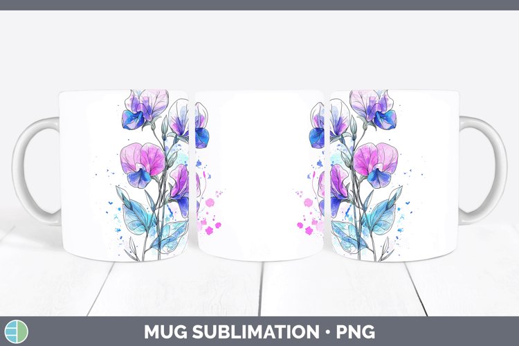 GorgeousWatercolor Mug Wrap design.