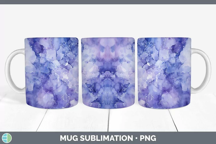 Watercolor Tanzanite Mug Wrap Sublimation Coffee Cup Designs