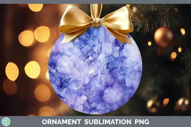 Watercolor Tanzanite Ornament Sublimation Bauble Designs