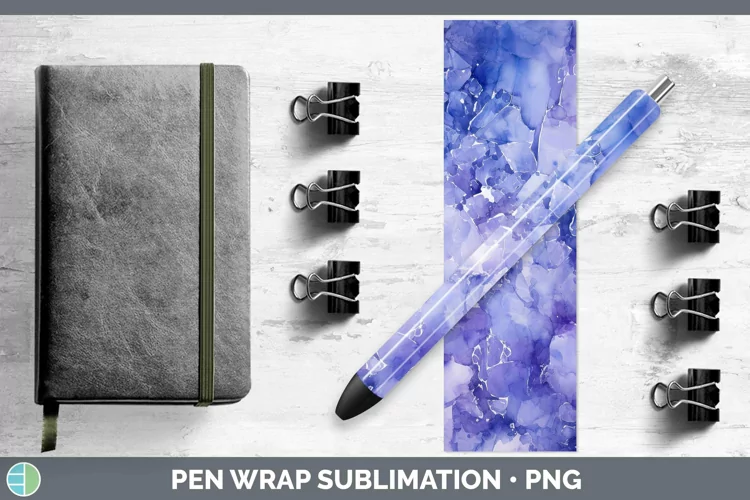 Watercolor Tanzanite Pen Wrap Sublimation Epoxy Pen Designs