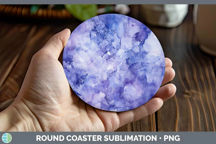 Watercolor Tanzanite Round Coaster Sublimation Coaster Desig