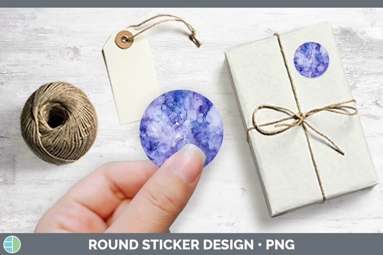 Watercolor Tanzanite Stickers | Round Labels Designs