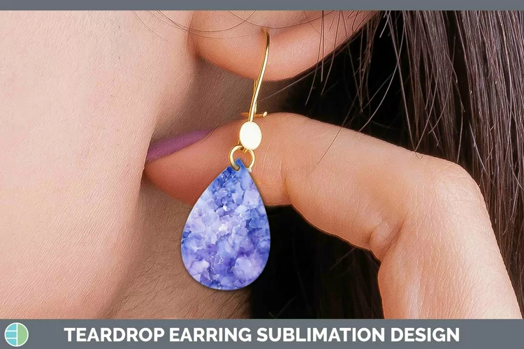 Watercolor Tanzanite Teardrop Earrings Sublimation Earrings