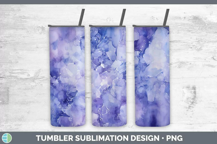 Watercolor Tanzanite Tumbler Sublimation 20 oz Skinny Tumble