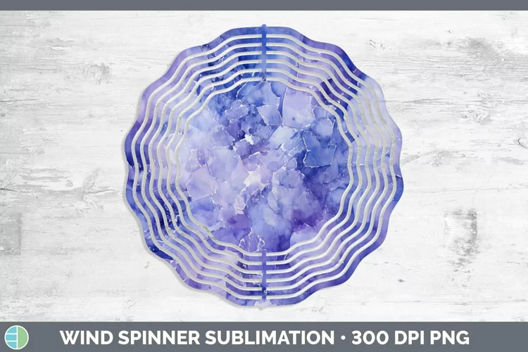 Watercolor Tanzanite Wind Spinner Sublimation Spinner Design