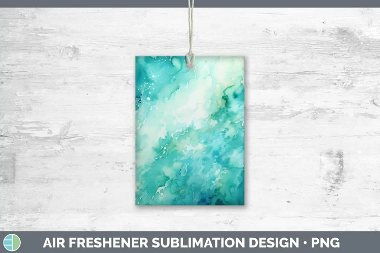 Watercolor Teal Air Freshener Sublimation Car Freshener Desi