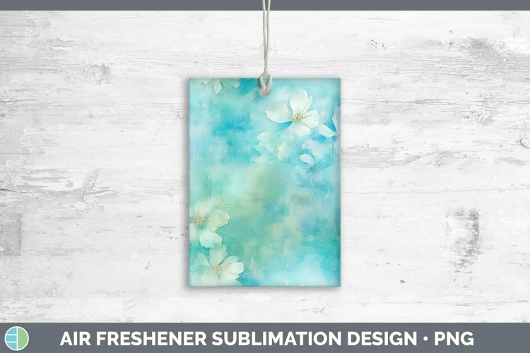 Watercolor Teal Air Freshener Sublimation Car Freshener Desi
