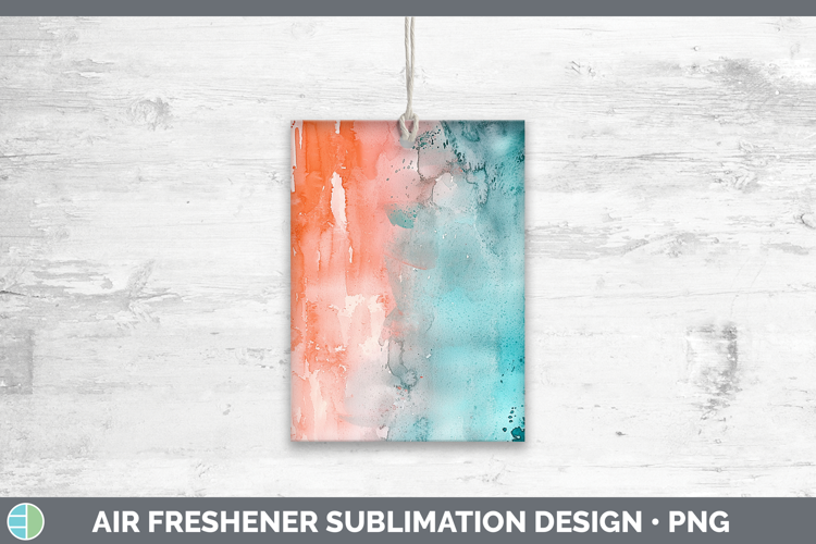 Watercolor Teal Coral Air Freshener Sublimation Car Freshene