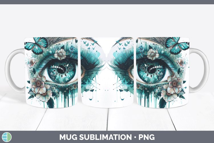 GorgeousWatercolor Mug Wrap design.