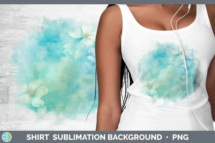 Watercolor Teal Shirt Sublimation Sublimation Background Des