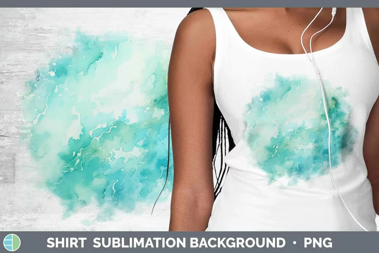 Watercolor Teal Shirt Sublimation Sublimation Background Des