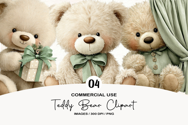 Watercolor Teddy Bear Clipart