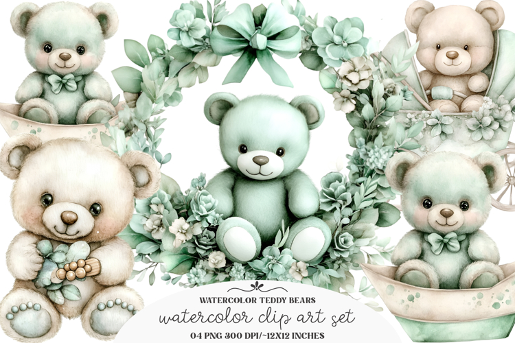 Watercolor Teddy Bear Clipart - Watercolor Teddy Bear Png