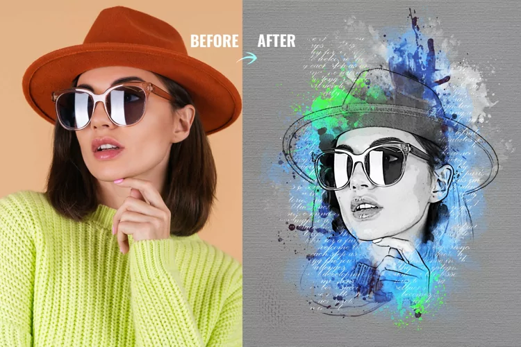Watercolor Mixed Art Photo Effect