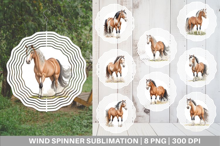 Wind Spinner Watercolor Horse | Sublimation Spinner Design