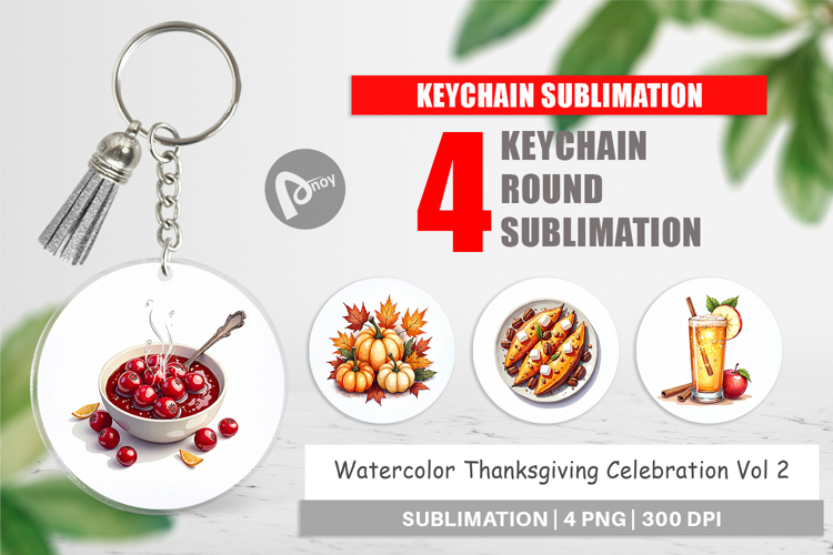 Thanksgiving Celebration Keychain