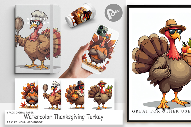 Thanksgiving Turkey Digital Paper