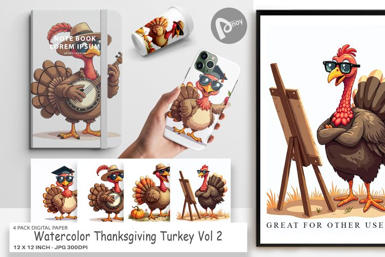 Thanksgiving Turkey Digital Paper