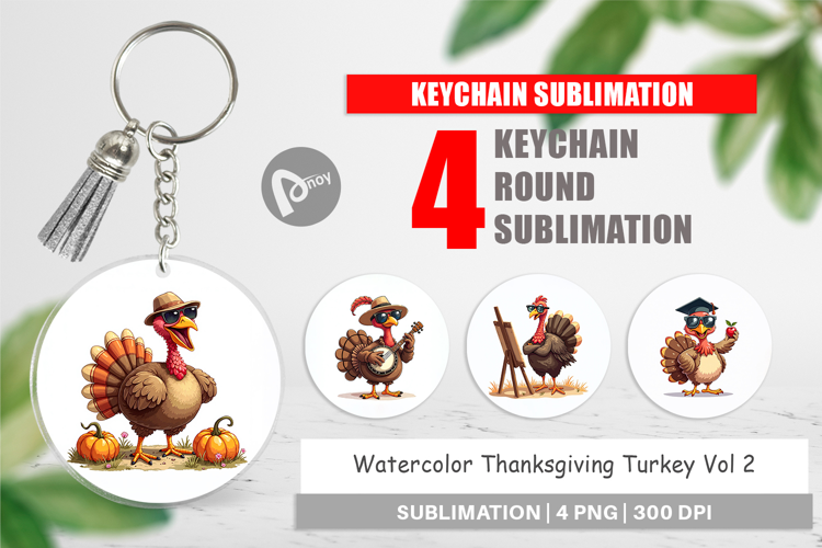 Thanksgiving Turkey Keychain