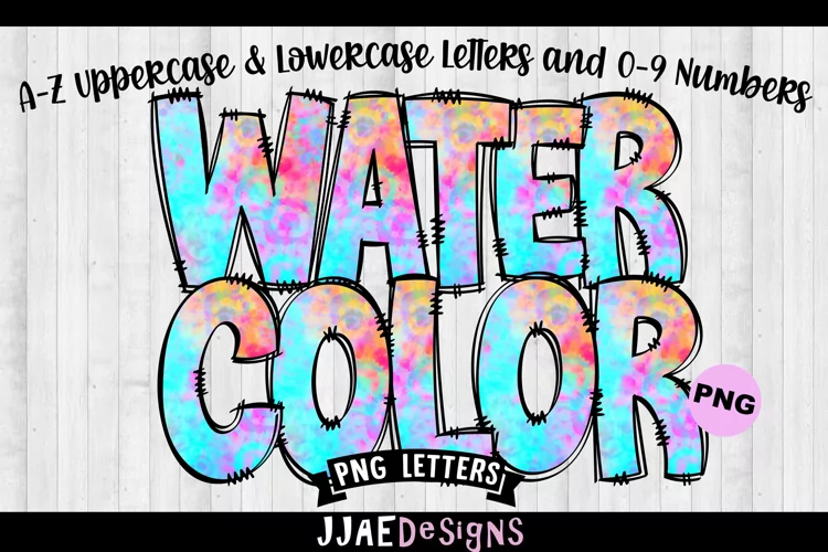 Watercolor Doodle Letters Watercolor Alphabet Clipart PNG