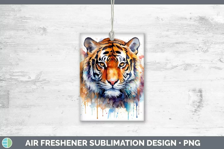 Watercolor Tiger Air Freshener Sublimation Car Freshener Des
