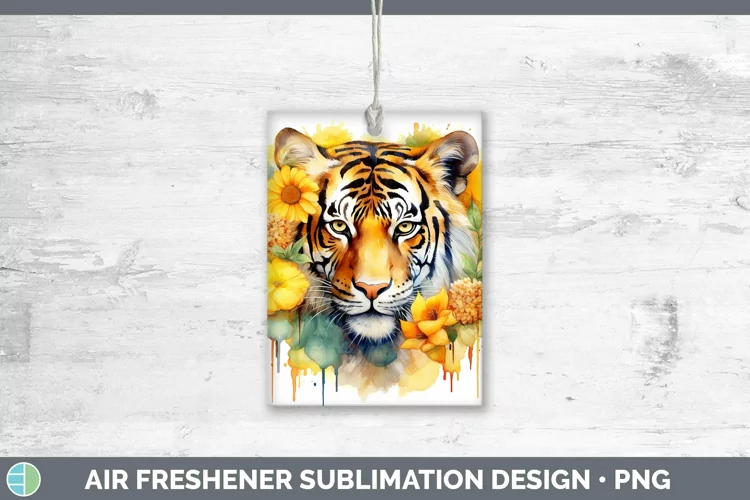 Watercolor Tiger Air Freshener Sublimation Car Freshener Des