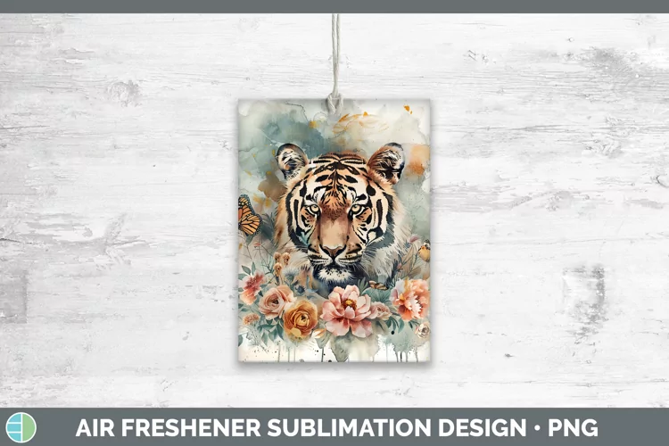 Watercolor Tiger Air Freshener Sublimation Car Freshener Des