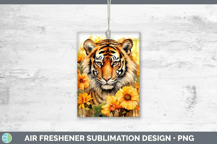 Watercolor Tiger Air Freshener Sublimation Car Freshener Des