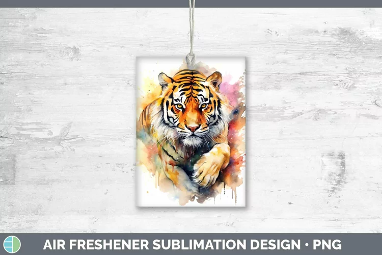 Watercolor Tiger Air Freshener Sublimation Car Freshener Des