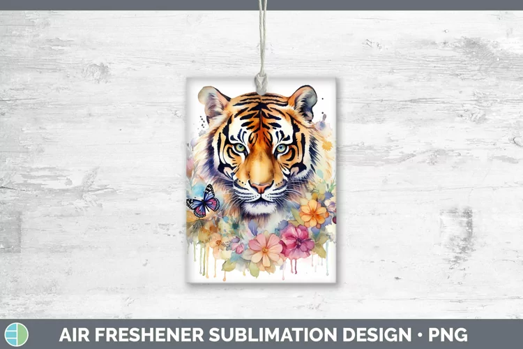 Watercolor Tiger Air Freshener Sublimation Car Freshener Des