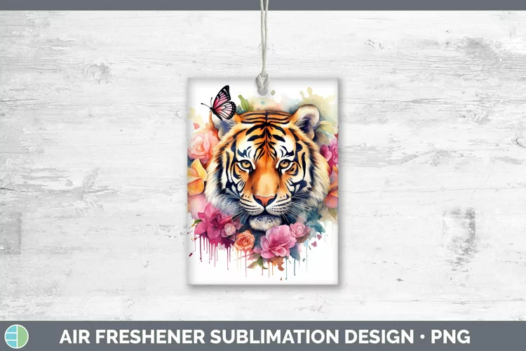 Watercolor Tiger Air Freshener Sublimation Car Freshener Des