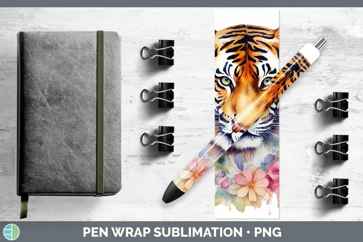Watercolor Tiger Pen Wrap Sublimation Epoxy Pen Designs