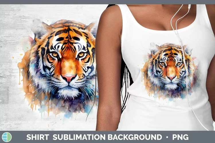 Watercolor Tiger Shirt Sublimation Sublimation Background De