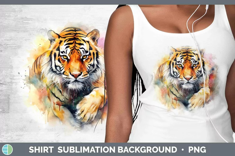 Watercolor Tiger Shirt Sublimation Sublimation Background De