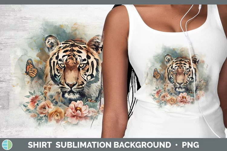 Watercolor Tiger Shirt Sublimation Sublimation Background De