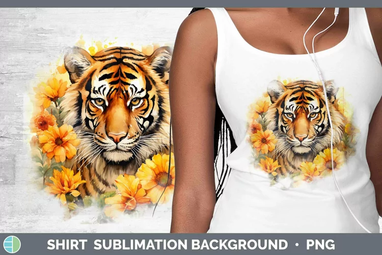 Watercolor Tiger Shirt Sublimation Sublimation Background De