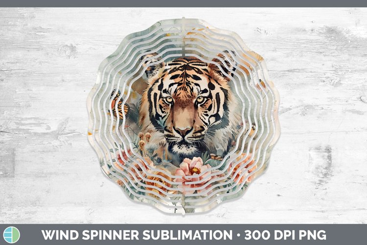 Watercolor Tiger Wind Spinner Sublimation Spinner Designs