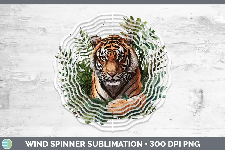 Watercolor Tiger Wind Spinner Sublimation Spinner Designs