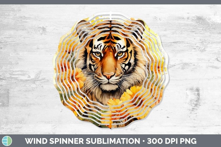 Watercolor Tiger Wind Spinner Sublimation Spinner Designs