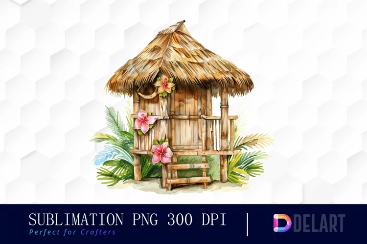 Tiki Hut Illustration Clipart