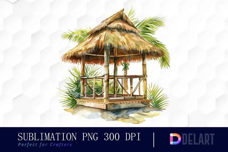 Tiki Hut Illustration Clipart
