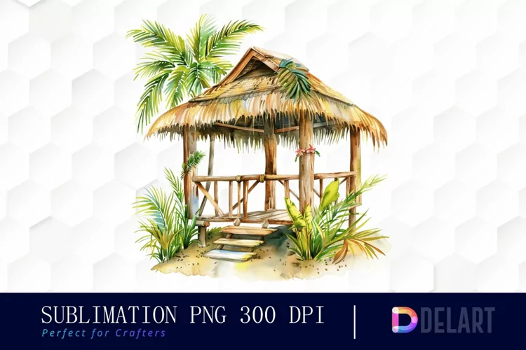 Tiki Hut Illustration Clipart