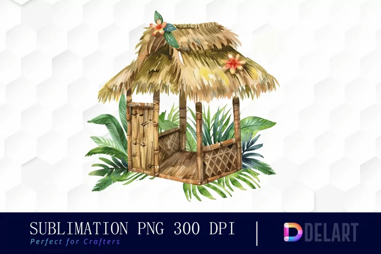 Tiki Hut Illustration Clipart