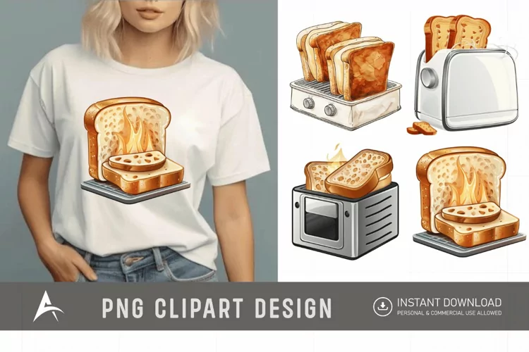 Watercolor Toaster Clipart