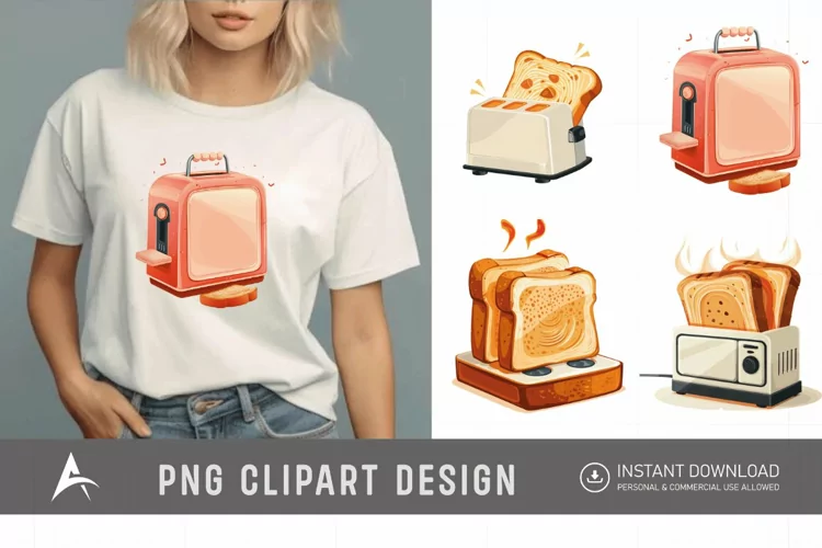 Watercolor Toaster Clipart