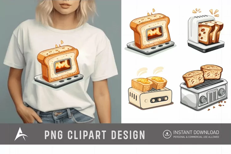 Watercolor Toaster Clipart