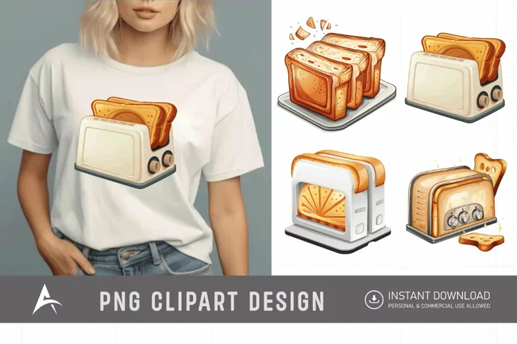 Watercolor Toaster Clipart