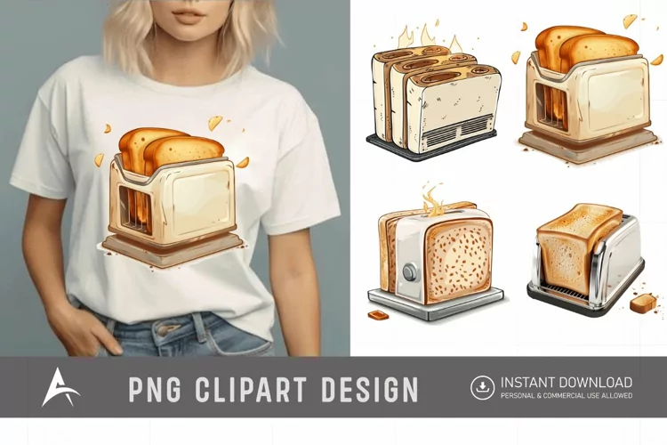 Watercolor Toaster Clipart